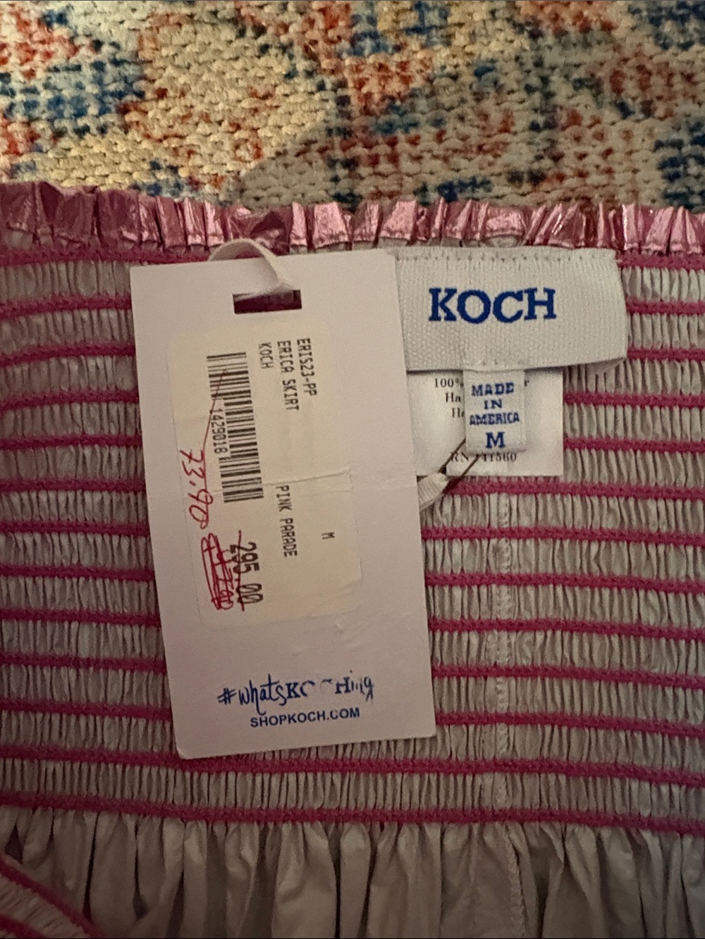 Koch Erica Metallic Skirt in Pink Parade SZ M NWT - Picture 3 of 4